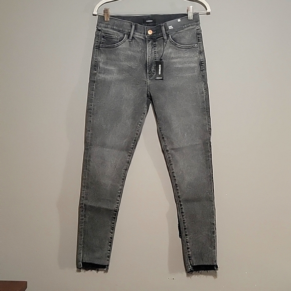 Skinny Midrise Express Jeans Black/Grey Rinse 8R